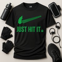 Just Hit It Cannabis Smoker Cooling Performance Crew T-Shirt