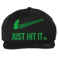 Just Hit It Cannabis Smoker Wool Snapback Cap