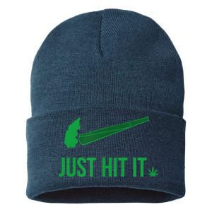 Just Hit It Cannabis Smoker Sustainable Knit Beanie