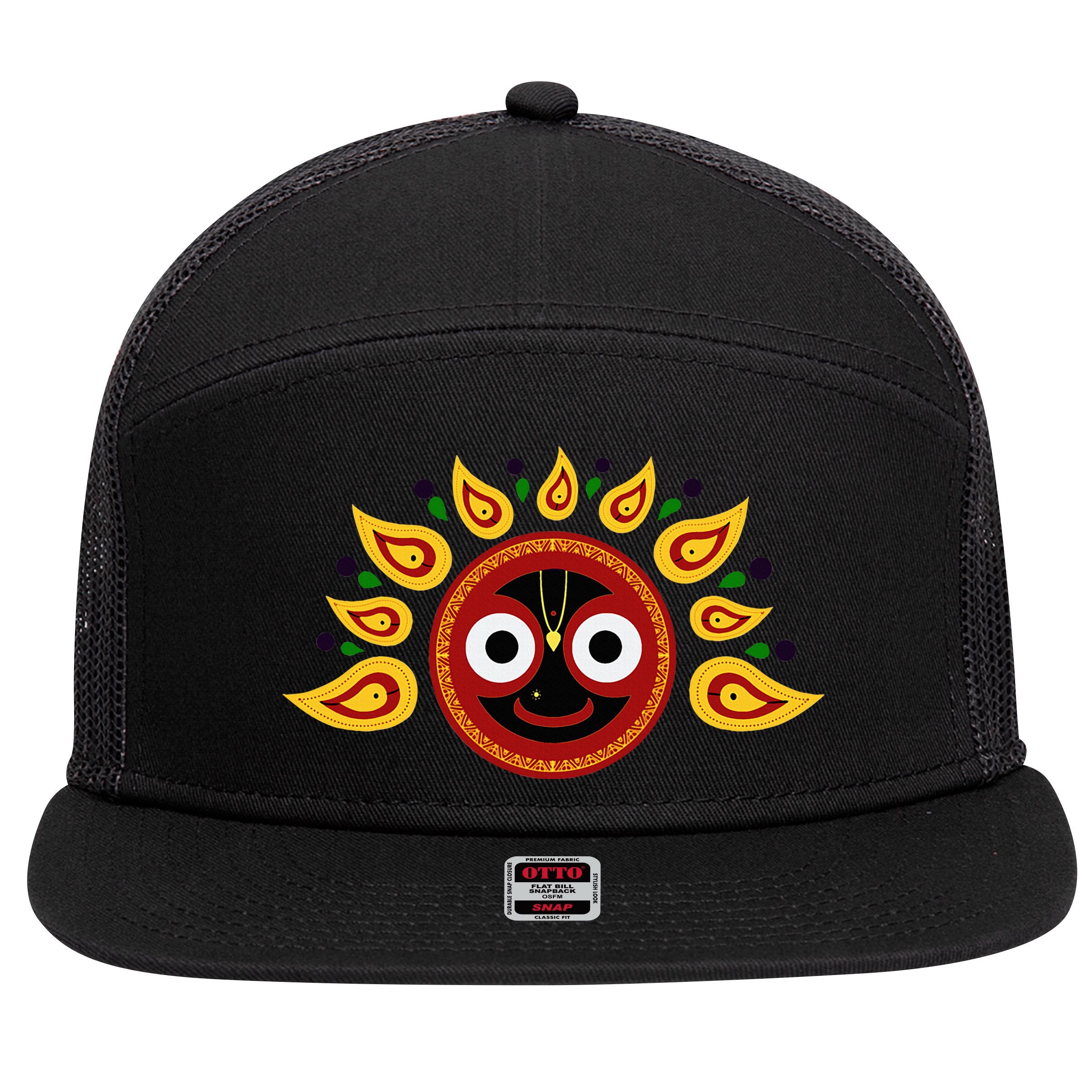 Jagannath Headdress 7 Panel Mesh Trucker Snapback Hat