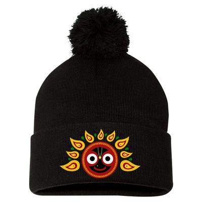 Jagannath Headdress Pom Pom 12in Knit Beanie
