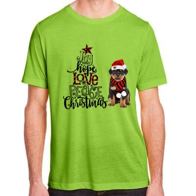 Joy Hope Love Peace Christmas Rottweiler 2020 Gift Adult ChromaSoft Performance T-Shirt