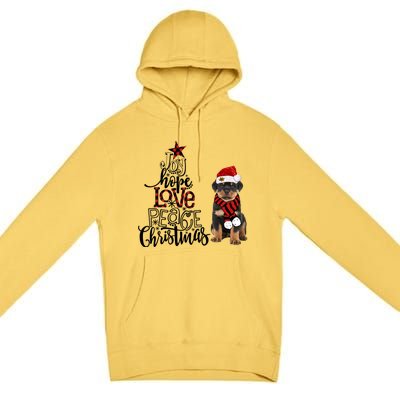 Joy Hope Love Peace Christmas Rottweiler 2020 Gift Premium Pullover Hoodie