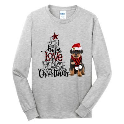 Joy Hope Love Peace Christmas Rottweiler 2020 Gift Tall Long Sleeve T-Shirt