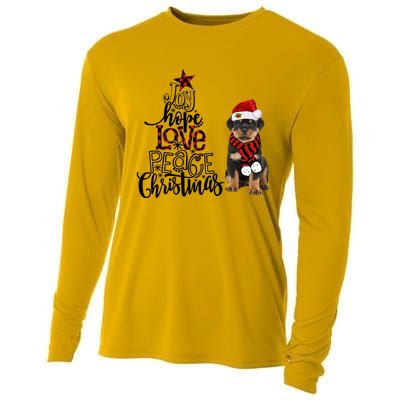 Joy Hope Love Peace Christmas Rottweiler 2020 Gift Cooling Performance Long Sleeve Crew