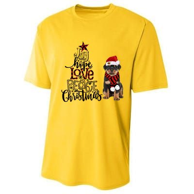 Joy Hope Love Peace Christmas Rottweiler 2020 Gift Performance Sprint T-Shirt