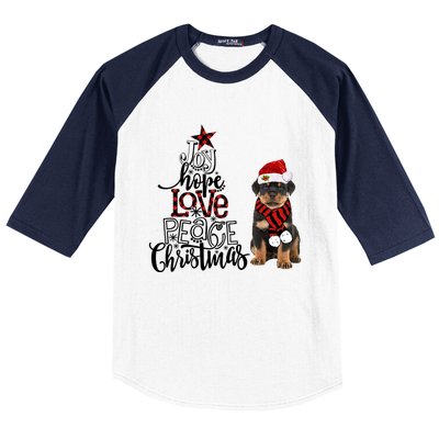 Joy Hope Love Peace Christmas Rottweiler 2020 Gift Baseball Sleeve Shirt