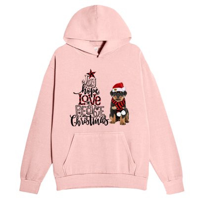 Joy Hope Love Peace Christmas Rottweiler 2020 Gift Urban Pullover Hoodie