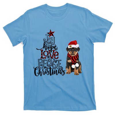 Joy Hope Love Peace Christmas Rottweiler 2020 Gift T-Shirt