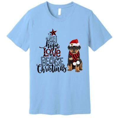 Joy Hope Love Peace Christmas Rottweiler 2020 Gift Premium T-Shirt