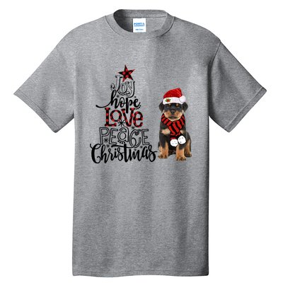 Joy Hope Love Peace Christmas Rottweiler 2020 Gift Tall T-Shirt