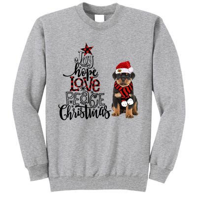 Joy Hope Love Peace Christmas Rottweiler 2020 Gift Tall Sweatshirt