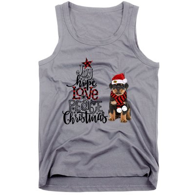 Joy Hope Love Peace Christmas Rottweiler 2020 Gift Tank Top