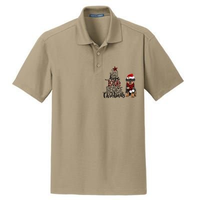 Joy Hope Love Peace Christmas Rottweiler 2020 Gift Dry Zone Grid Polo