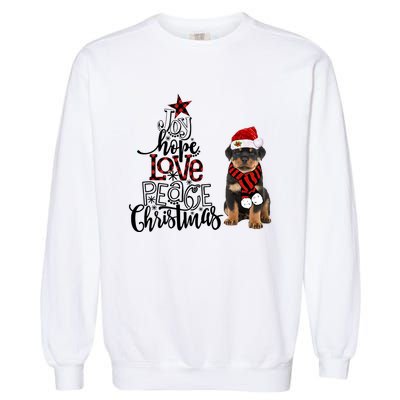 Joy Hope Love Peace Christmas Rottweiler 2020 Gift Garment-Dyed Sweatshirt