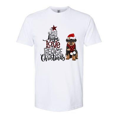 Joy Hope Love Peace Christmas Rottweiler 2020 Gift Softstyle CVC T-Shirt