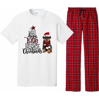 Joy Hope Love Peace Christmas Rottweiler 2020 Gift Pajama Set