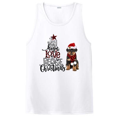 Joy Hope Love Peace Christmas Rottweiler 2020 Gift PosiCharge Competitor Tank