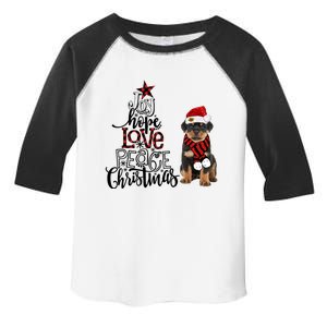 Joy Hope Love Peace Christmas Rottweiler 2020 Gift Toddler Fine Jersey T-Shirt