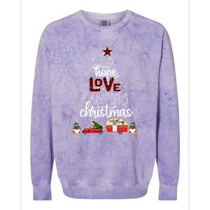 Joy Hope Love Camping Christmas Funny Camping Christmas Tree Gift Colorblast Crewneck Sweatshirt