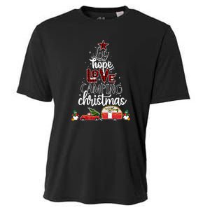 Joy Hope Love Camping Christmas Funny Camping Christmas Tree Gift Cooling Performance Crew T-Shirt