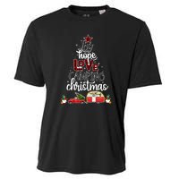 Joy Hope Love Camping Christmas Funny Camping Christmas Tree Gift Cooling Performance Crew T-Shirt