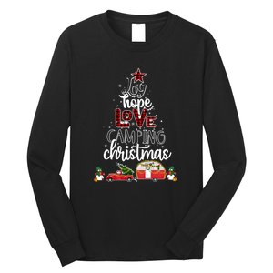 Joy Hope Love Camping Christmas Funny Camping Christmas Tree Gift Long Sleeve Shirt