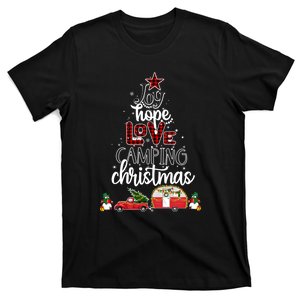 Joy Hope Love Camping Christmas Funny Camping Christmas Tree Gift T-Shirt