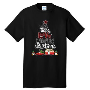 Joy Hope Love Camping Christmas Funny Camping Christmas Tree Gift Tall T-Shirt