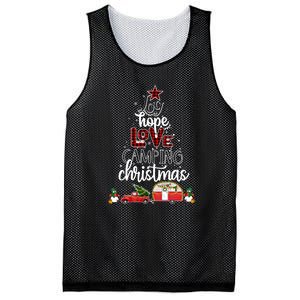 Joy Hope Love Camping Christmas Funny Camping Christmas Tree Gift Mesh Reversible Basketball Jersey Tank