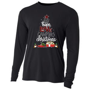 Joy Hope Love Camping Christmas Funny Camping Christmas Tree Gift Cooling Performance Long Sleeve Crew