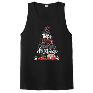 Joy Hope Love Camping Christmas Funny Camping Christmas Tree Gift PosiCharge Competitor Tank