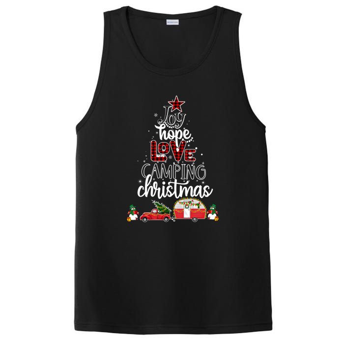 Joy Hope Love Camping Christmas Funny Camping Christmas Tree Gift PosiCharge Competitor Tank