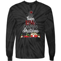 Joy Hope Love Camping Christmas Funny Camping Christmas Tree Gift Tie-Dye Long Sleeve Shirt