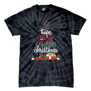 Joy Hope Love Camping Christmas Funny Camping Christmas Tree Gift Tie-Dye T-Shirt