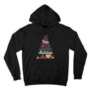 Joy Hope Love Camping Christmas Funny Camping Christmas Tree Gift Tall Hoodie