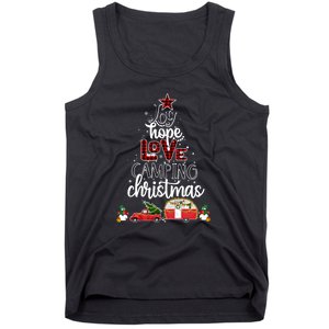 Joy Hope Love Camping Christmas Funny Camping Christmas Tree Gift Tank Top