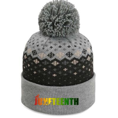 Juneteenth Holiday Logo The Baniff Cuffed Pom Beanie