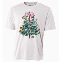 Joy Hope Love Peace Christmas Tree Coquette Bow Xmas Girl Cooling Performance Crew T-Shirt