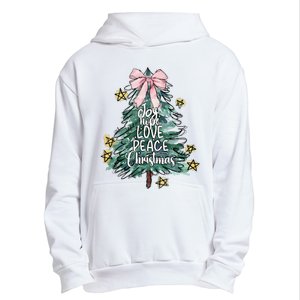 Joy Hope Love Peace Christmas Tree Coquette Bow Xmas Girl Urban Pullover Hoodie