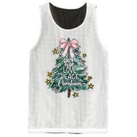 Joy Hope Love Peace Christmas Tree Coquette Bow Xmas Girl Mesh Reversible Basketball Jersey Tank