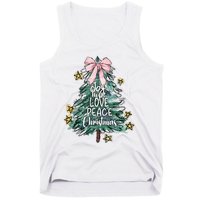 Joy Hope Love Peace Christmas Tree Coquette Bow Xmas Girl Tank Top