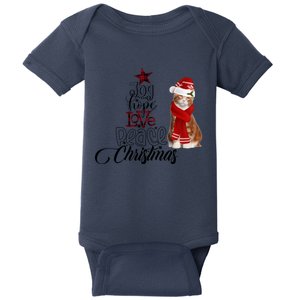 Joy Hope Love Peace Christmas Cat Decor Lights Xmas Gift Baby Bodysuit