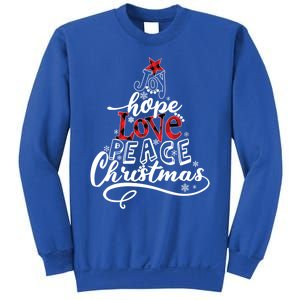 Joy Hope Love Peace Christmas Gift Cute Buffalo Plaid Xmas Cool Gift Sweatshirt