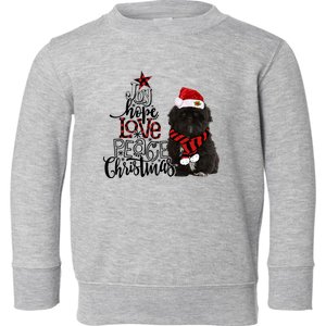 Joy Hope Love Peace Christmas Black Shih Tzus 2020 Gift Toddler Sweatshirt