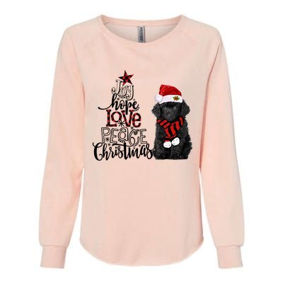 Joy Hope Love Peace Christmas Black Toy Poodle 2020 Funny Gift Womens California Wash Sweatshirt