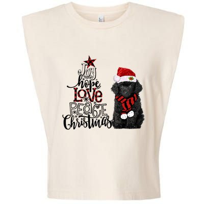 Joy Hope Love Peace Christmas Black Toy Poodle 2020 Funny Gift Garment-Dyed Women's Muscle Tee