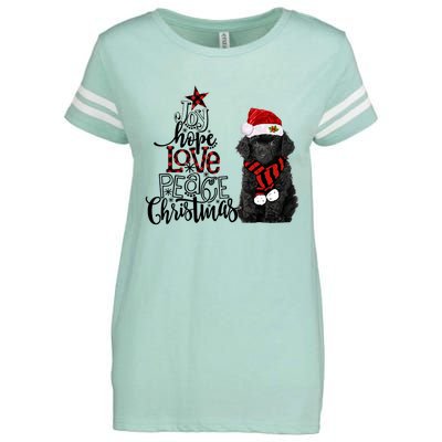 Joy Hope Love Peace Christmas Black Toy Poodle 2020 Funny Gift Enza Ladies Jersey Football T-Shirt