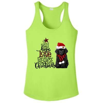 Joy Hope Love Peace Christmas Black Toy Poodle 2020 Funny Gift Ladies PosiCharge Competitor Racerback Tank