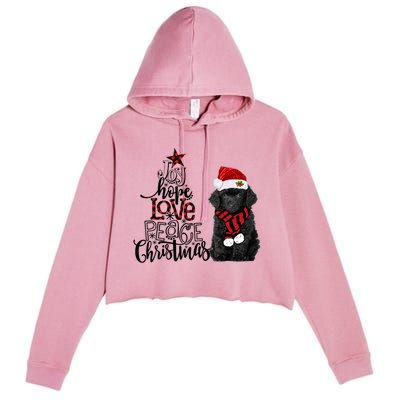 Joy Hope Love Peace Christmas Black Toy Poodle 2020 Funny Gift Crop Fleece Hoodie